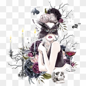 Transparent Night Witch Png - Fashion Clipart Karamfila Vampire, Png Download - halloween witch png