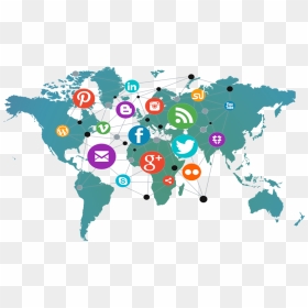 World Map Hr, HD Png Download - social media marketing png