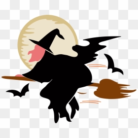 Afro Maze Clip Art - Flying Witch Picture Cartoon, HD Png Download - halloween witch png