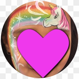 Uploading 1 / 1 Unicorn Rainbow Face Painting Circle - Heart, HD Png Download - face painting png