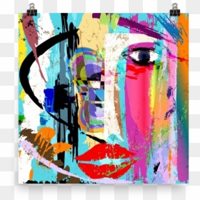 Abstract Face Painting Art Print Art Print Png Artwork - Painting Abstract Art Faces, Transparent Png - face painting png