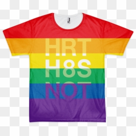 Heart Hates Not Lgbt Pride Rainbow Flag All Over Print - Active Shirt, HD Png Download - lgbt flag png