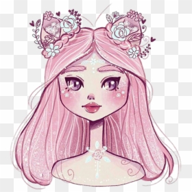 Drawing Illustration Art Sketch Pink - Pink Face Drawing, HD Png Download - face painting png