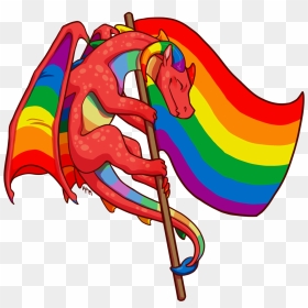 Pansexual Pride Art Dragon, HD Png Download - lgbt flag png