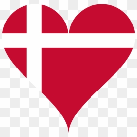Heart Love Flag Denmark Red Cross Europe - Love, HD Png Download - lgbt flag png