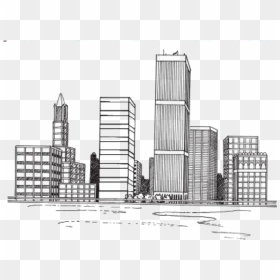 Drawing New York City Illustration Cityscape Sketch - Black And White City Drawing, HD Png Download - sketch png