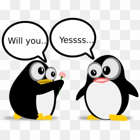Tux Linux - Propose Day Cute Cartoon, HD Png Download - linux png