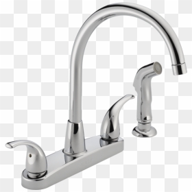 P299578lf - 2 Handle Kitchen Faucet Stainless, HD Png Download - faucet png