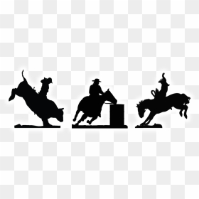 Rodeo Drawing Clip Art - Western Horse Riders Silhouette, HD Png Download - rodeo png