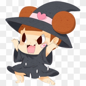 Cute Little Witchcraft Halloween Witch Cartoon Clipart - Cartoon, HD Png Download - halloween witch png