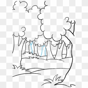 Drawn Forest Sketch Png - Easy Drawing Of A Forest, Transparent Png - sketch png