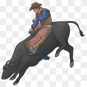 Bull Riding Clipart - Toros De Dibujos Animados, HD Png Download - rodeo png