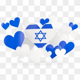 Flying Heart Stickers - Israel Flag With Heart, HD Png Download - israel png