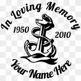 In Loving Memory Anchor Sticker Designer Png Navy Anchor - Anchor In Loving Memory, Transparent Png - memory png