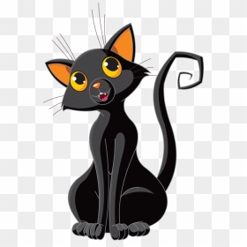 Gato Dibujo Png - Black Cat On Pumpkin, Transparent Png - gato png