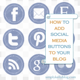 Great Tutorial On Adding Social Media Buttons To Your - Social Media Flat Png, Transparent Png - social media buttons png