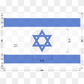 Construction Sheet Of Flag Of Israel Equilateral Magen - Israel Flag Proportions, HD Png Download - israel png