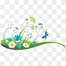 Banner Spring Illustration - Free Clip Art Flowers In Meadows, HD Png Download - meadow png