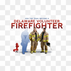 Delaware Volunteer Firefighters - Crew, HD Png Download - fireman png