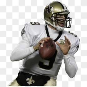 Signed Brees Photograph - Nfl Qb Holding Football, HD Png Download - drew brees png