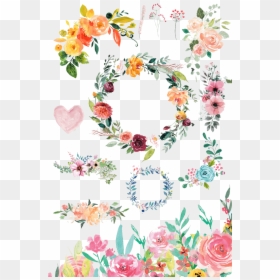 Round Watercolor Flowers Png, Transparent Png - watercolor flowers png
