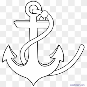 White Anchor With Black Background, HD Png Download - anchor png