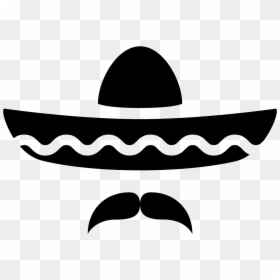 Black And White Sombrero Clip Art, HD Png Download - sombrero png