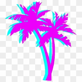 Vaporwave Palm Tree Png, Transparent Png - palm trees png