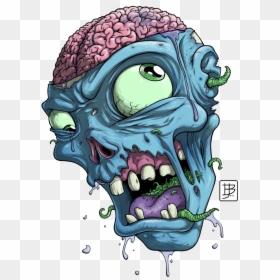 Cartoon Zombie Head Png, Transparent Png - zombie png