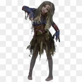 Scary Zombie Halloween Costumes For Girls, HD Png Download - zombie png