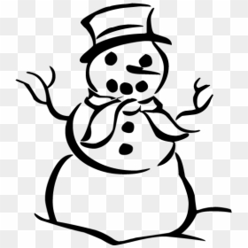 Cartoon Black And White Snowman Png, Transparent Png - snowman png