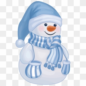 Cute Blue Snowman Clipart, HD Png Download - snowman png