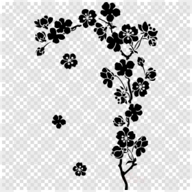 Black And White Cherry Blossom Tree Png, Transparent Png - cherry blossom png