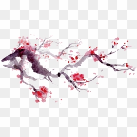 Free Cherry Blossom Watercolor Japanese, HD Png Download - cherry blossom png