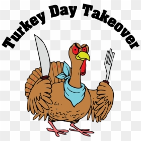 Turkey With Fork And Knife, HD Png Download - turkey png