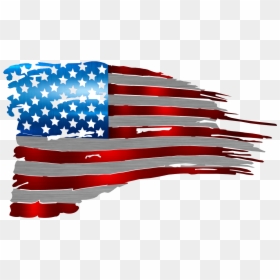 Tattered Thin Red Line Flag, HD Png Download - us flag png