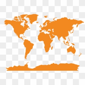 Simple Colour World Map, HD Png Download - orange png