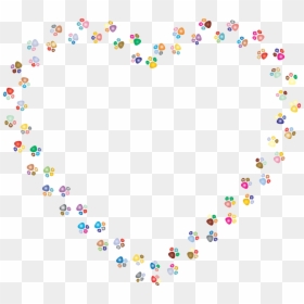 Colorful Paw Print Heart, HD Png Download - paw print png