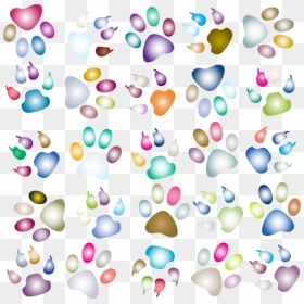 Colorful Paw Print Background, HD Png Download - paw print png