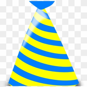 Blue And Yellow Birthday Hat, HD Png Download - party hat png