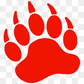 Red Bear Paw Logo, HD Png Download - paw print png