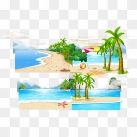 Landscape Sea Illustrator, HD Png Download - tropical island png