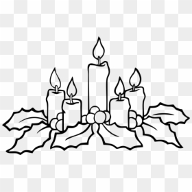 Advent Candle Clip Art Black And White, HD Png Download - christmas candles png
