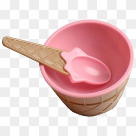 Ice Cream Shaped Spoon, HD Png Download - ice cream bowl png