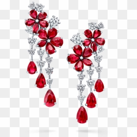 Graff Ruby And Diamond Earrings, HD Png Download - rubies png