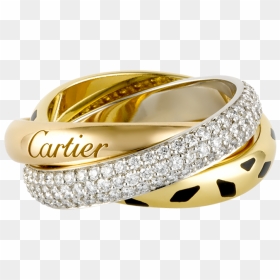 Cartier Trinity Ring, HD Png Download - gold jewelry png
