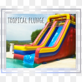The Tropical Plunge Inflatable Water Slide - Bouncy Castle Slide Water, HD Png Download - water slide png