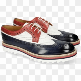 Derby Shoes Trevor 10 Navy Venice Perfo White Red - Walking Shoe, HD Png Download - navy png