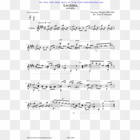 Lágrima Sheet Music - Sheet Music, HD Png Download - lagrima png