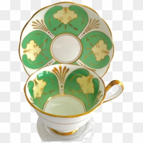 Royal Albert Bone China Green Panels Gold Trim Teacup - Teacup, HD Png Download - gold trim png